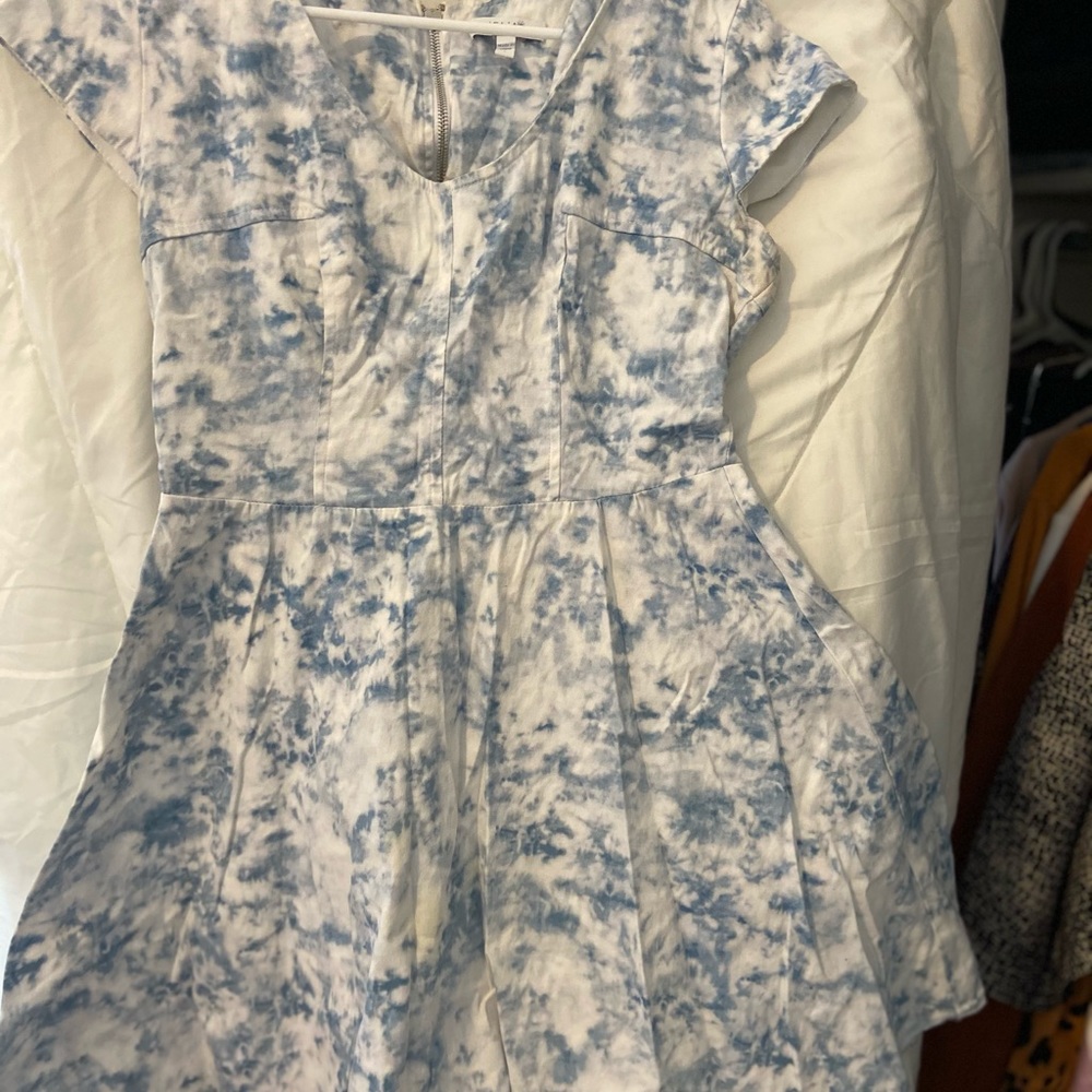 Tye Dye Baby Blue & White Sun Dress